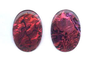 Dyed Abalone (Red) 32x45 Flat Oval Shell Pendant