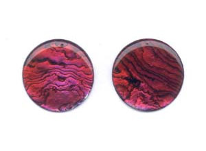 Dyed Abalone (Red) 35mm Coin Shell Pendant