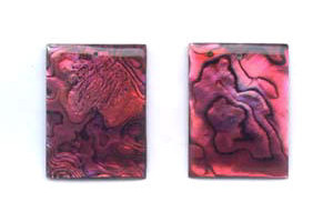 Dyed Abalone (Red) 30x40 Flat Rectangle Shell Pendant