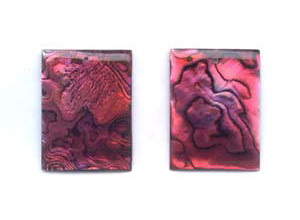 Dyed Abalone (Red) 30x40 Flat Rectangle Shell Pendant