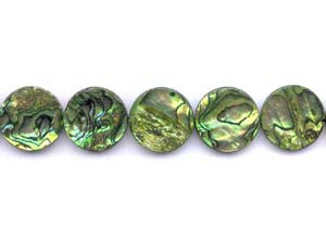 Dyed Abalone (Green) 20mm Dime