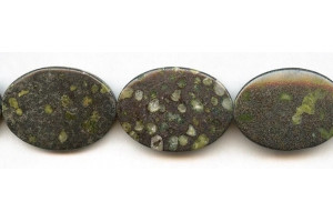 Green Spot Jasper 25x35 Flat Oval