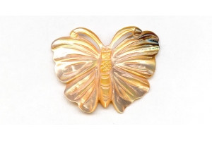 Dyed Pink Mother of Pearl 40x52 Butterfly Pendant