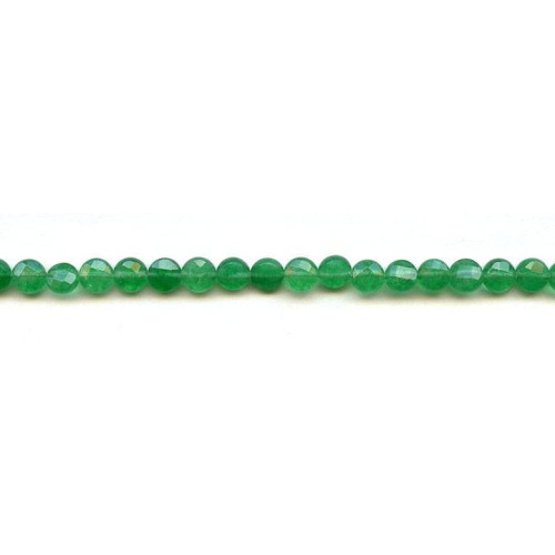 328-1033 Emerald Jade <br>6mm Faceted Coin