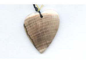 Wood Opalite 52x42 Heart Pendant