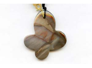 Wood Opalite 53x46 Butterfly Pendant