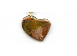 Wood Opalite 35x38 Heart Pendant