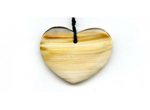 Wood Opalite 38x50 Heart Pendant