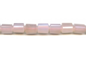 Pink Chalcedony 11x14 Strip-faceted Tri-Tube