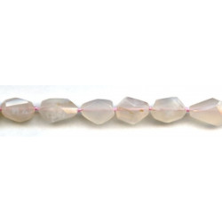 Pink Chalcedony 12x15 Faceted Flat Nugget