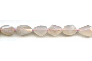 Pink Chalcedony 12x15 Faceted Flat Nugget