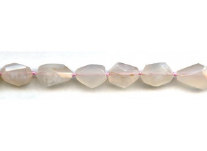 Pink Chalcedony 12x15 Faceted Flat Nugget