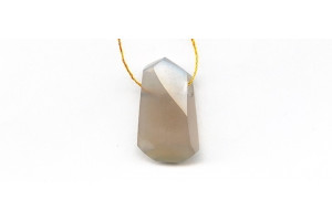 Pink Chalcedony 32x18 Faceted Pendant