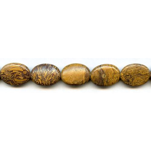 340-0005 Elephant Skin Jasper <br>15x20 Flat Oval