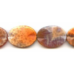 Crab Fire Agate 30x40 Waved Flat Oval