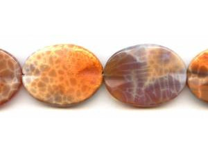 Crab Fire Agate 30x40 Waved Flat Oval