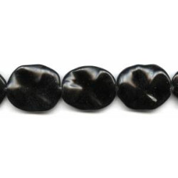 Black Obsidian 25x30 Waved Flat Oval