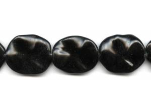 Black Obsidian 25x30 Waved Flat Oval