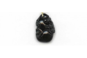 Black Obsidian 34x23 Pendant