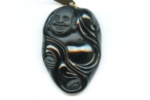 Black Obsidian 65x46 Carved Pendant