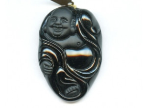 Black Obsidian 65x46 Carved Pendant