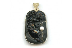 Black Obsidian 74x40 Wired Pendant