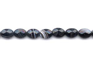 Black Sardonyx 10x14 Faceted Flat Oval