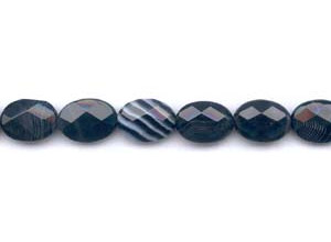 Black Sardonyx 13x18 Faceted Flat Oval