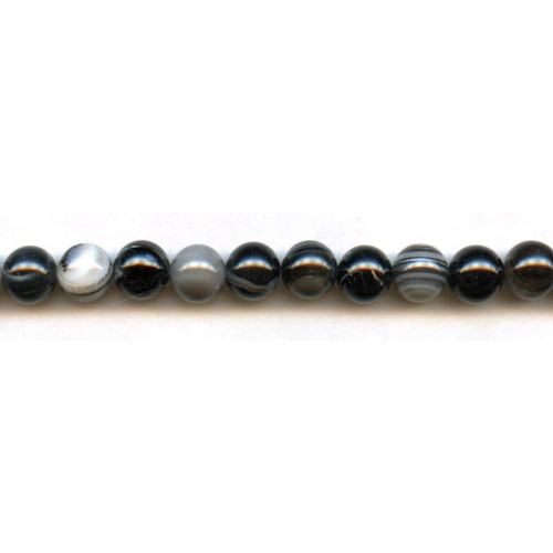 354-0073 Black Sardonyx <br>10mm Round