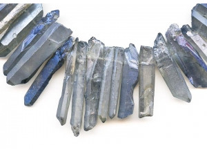 Plated Rock Crystal 18-45x Faceted Point