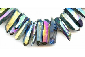 Plated Rock Crystal 18-30x Faceted Point