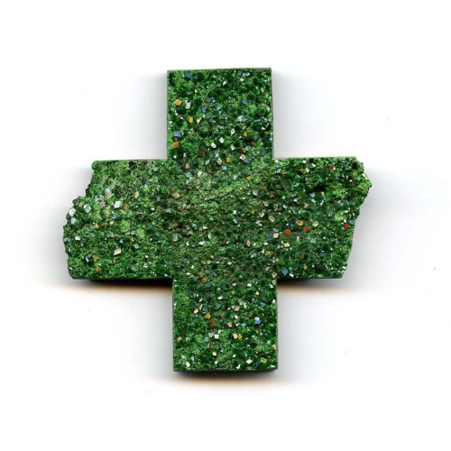 382-0007 Uvarovite <br>67x66 Cross Pendant