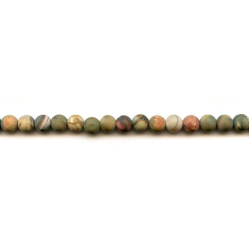 398-0023 Matte Cherry Creek Jasper <br>7mm Round