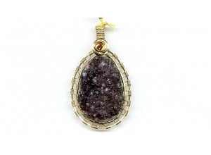 Drusy Agate 46x27 Wired Pendant