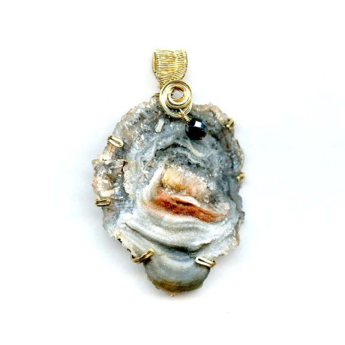 L3746-001 Drusy Agate <br>66x47 Wired Pendant