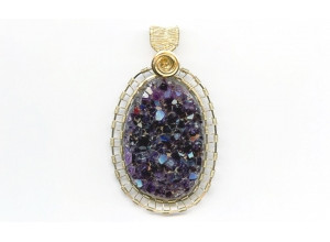 Drusy Agate 57x34 Wired Pendant