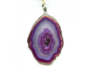 Geode Agate 80x58 Bezel Pendant