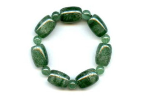 Green Strawberry Quartz 15x Drum Bracelet