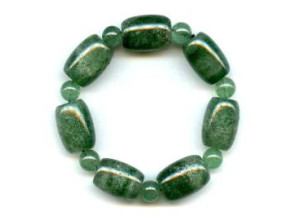 Green Strawberry Quartz 15x Drum Bracelet