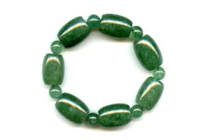 Green Strawberry Quartz 16x Drum Bracelet