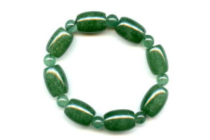 Green Strawberry Quartz 16x Drum Bracelet