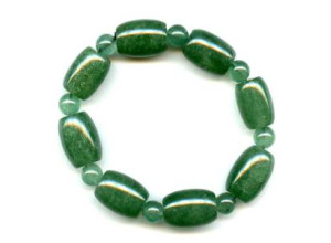 Green Strawberry Quartz 16x Drum Bracelet