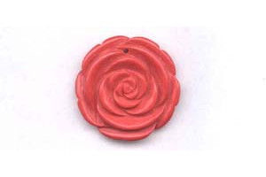 Imitation Coral 35-38mm Flower Pendant