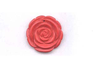 Imitation Coral 35-38mm Flower Pendant