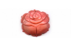 Dyed Coral 38x42 Flower Pendant