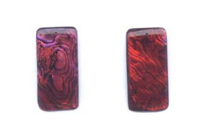 Dyed Abalone (Red) 20x40 Flat Rectangle Shell Pendant