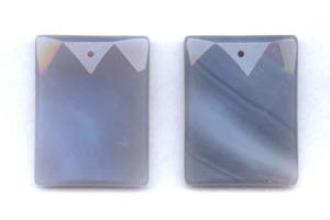 Gray Onyx 35x45 Faceted Flat Rectangle Pendant