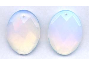 Opalite 40x50 Faceted Flat Oval Pendant