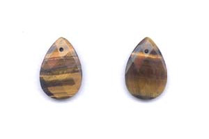 Tiger Eye 20x30 Faceted Flat Pear Pendant