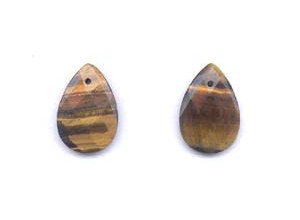 Tiger Eye 20x30 Faceted Flat Pear Pendant